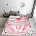 thumbnail image 4 of Pink Pig Blanket Cute Pig Throw Blanket for Girl Women Warm Soft Flannel Funny Farm Animal Blanket Gifts for Kids Adults for Couch Sofa Couch Living Room Camping Travel 60"x50"Love Heart Background, 4 of 6