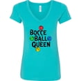 thumbnail image 3 of Inktastic Bocce Ball Queen Women's V-Neck T-Shirt, 3 of 5
