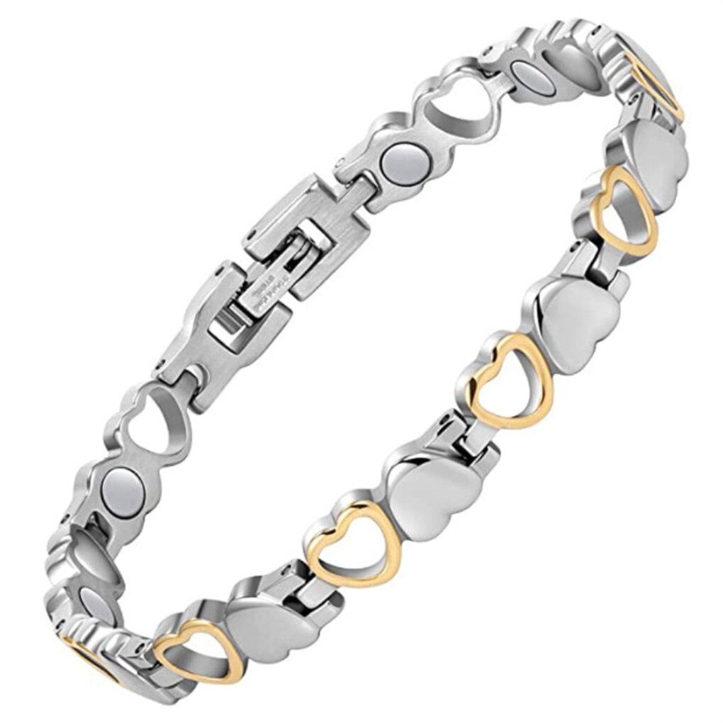 maskred Women Bracelet Steel Heart Shaped Party Engagement Sparkling Bangle Fashion Delicate Jewelry Gift for Girlfriend Gradual Gold 1Set Walmart