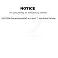 thumbnail image 2 of Transit Auto Front Rear Hub Bearing Assembly Coated Disc Brake Rotor and Ceramic Pad Kit (10Pc) for Car 2007-2008 Dodge Charger AWD with 5.7L with Police Package Left Right Driver Passenger KBB-111191, 2 of 11
