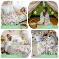 thumbnail image 6 of Throw Blanket Fleece Throw Blanket 40x50in, Spring Pastoral Flower Checkered Soft Lightweight Bed Blankets Easter Rabbit Egg Linen Fuzzy Couch Blankets for All Season, 6 of 9