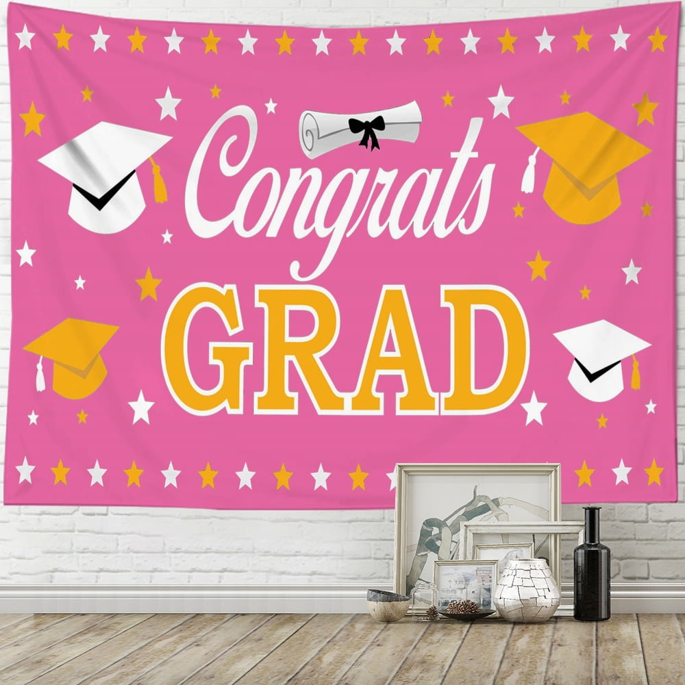 Congrats Grad Backdrop Banner Preschool Graduation Party Decorations