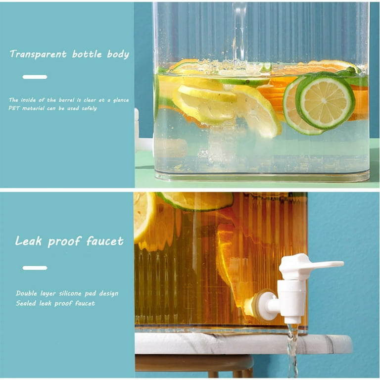2.5 Gallon Drink dispenser, Glass Beverage Dispenser With Plastic Cover,  Large Water Drink Dispensers for Parties with Stainless Plastic Spigot,  Ideal for Lemonade,Juice, Tea, and Party Drinks - Walmart.com