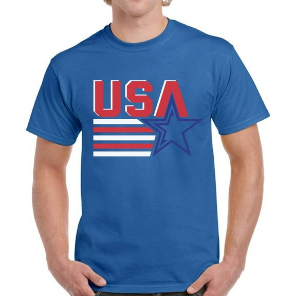 USA Shirts for Men - 4th of July America Star Stripes Graphic Tee