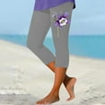 thumbnail image 3 of YUEJUIR White Capris for Women Women's Fashion Casual Floral Print High Waist Elastic Capri Pants Leggings Womens Capri Pants Yoga Capris for Women Capri Pants (Gray,XXL), 3 of 4