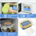 thumbnail image 2 of Children's Lunch Box with 3 Compartments, Bento Box Adult 1400 ml Lunch Box for Adults and Children, Microwave and Dishwasher Safe Blue, 2 of 5