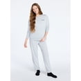 thumbnail image 4 of Joyspun Women's French Terry Knit Long Sleeve Lounge Sleep Top, Sizes XS-3X, 4 of 5
