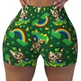 thumbnail image 2 of Fotbe Cat St Patrick's day Seamless Shorts, Womens Workout Shorts High Waist Stretch Booty Short for Gym/Yoga/Running/Biking-XX-Large-Small, 2 of 8
