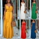 thumbnail image 2 of Vestido largo sin mangas con escote en V profundo y suelto para mujer, rojo, L Feliz Sencillez, 2 of 2