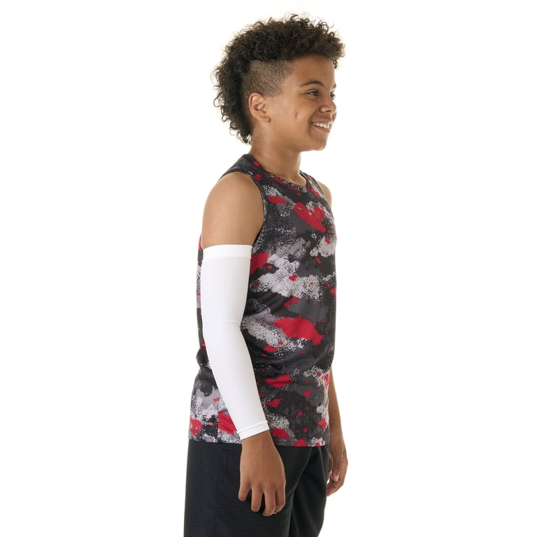 Athletic Works Youth Arm Sleeves, White, 4-Way Stretch photo 6