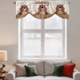 thumbnail image 3 of Tie Up Valances for Windows, Groundhog Day Adjustable Valance Curtains Window Treatment for Living Room, Pink Cherry Blossom Cartoon Animals Vintage Rod Pocket Kitchen Curtains & Drapes 54x18 Inch, 3 of 9