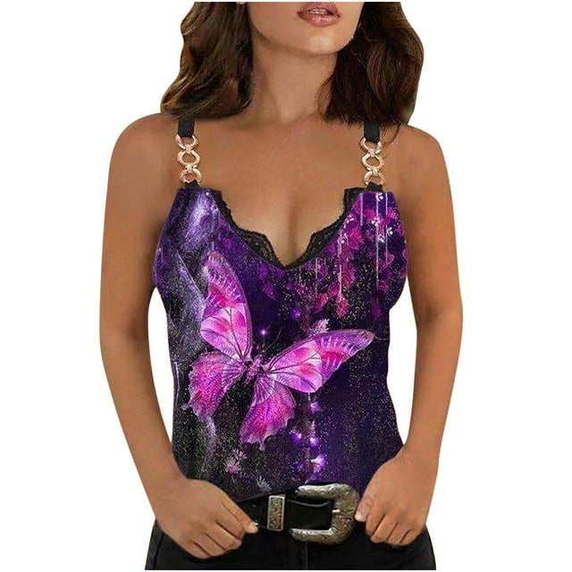 CHUANK Ichuanyi Blouse à Imprimé Sans Manches à Col en V pour Femmes, Décontractée, Ample, à Fermeture Éclair