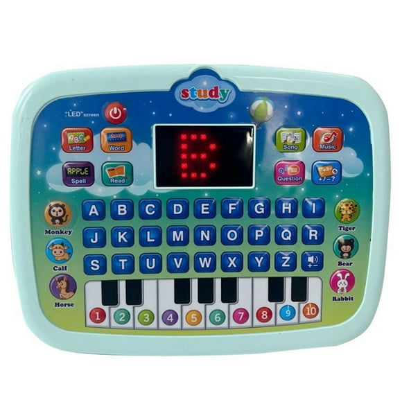 Children's Educational Tablet, LED Screen, No Backlight, with Smart Chip, ABS V0 Material, 3D Modeling, with Alphabet & Number Games, Spelling & Color Learning, Audio Point Reading Function