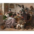 thumbnail image 3 of Jan Steen 24x20 Black Modern Framed Museum Art Print Titled - As the Old Sing, so Pipe the Young (C. 1668 - 1670), 3 of 5