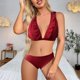 thumbnail image 3 of Gibobby Conjunto de traje de baño de bikini Bikini de mujer Push Up Trajes de baño de dos piezas Iacework Traje de baño Retro Ruched Fashion Bikini Set(Rojo,CH), 3 of 4