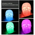thumbnail image 3 of Lámpara De Noche De Calavera Blanca 2100 Mah Usb Recargable Con Iluminación Colorida Lámpara De Decoración De Control Remoto Luz Ambiental Para Fiesta En Casa De Halloween Cateissary  HA013261-00, 3 of 6