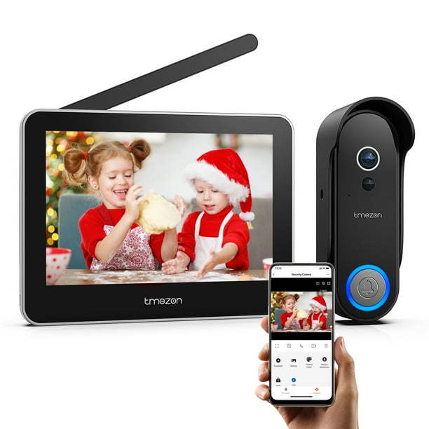 TMEZON Wireless Video System Wire Free Doorbell Camera with