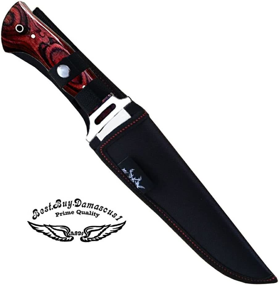 Buy Best.Buy.Damascus1 Hunting Knife, Redwood Damascus Steel Handmade