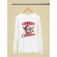 thumbnail image 3 of Cowboy Christmas Bull Holiday Women's Long Sleeve, 3 of 4