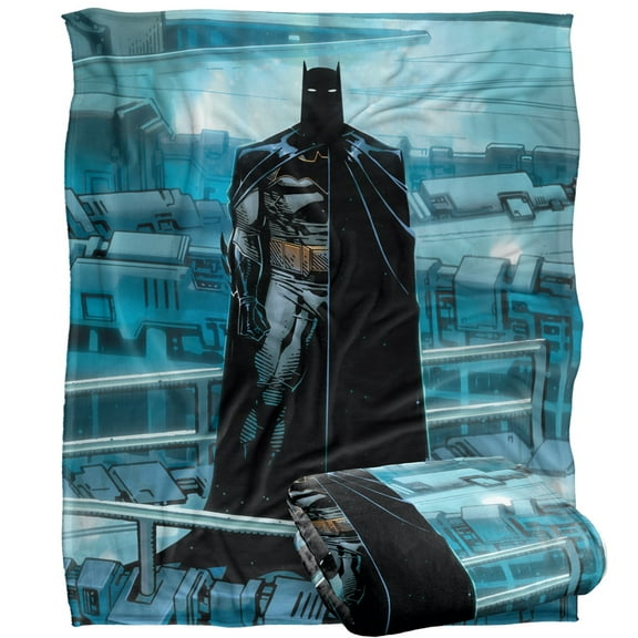 Batman Blanket, 50x60, Batman Batcave Platform Silhouette Silky Touch Super Soft Throw Blanket