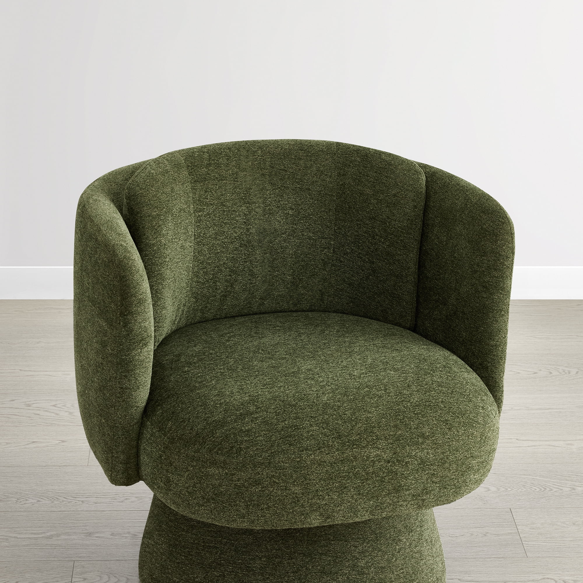Spruce & Spring Modern Upholstered Swivel Barrel Accent Chair Green, Single