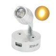 thumbnail image 1 of Lámpara de noche de pared para barco de 12 V CC, 230 lm, luz interior de remolque USB (plata cálida), 1 of 4