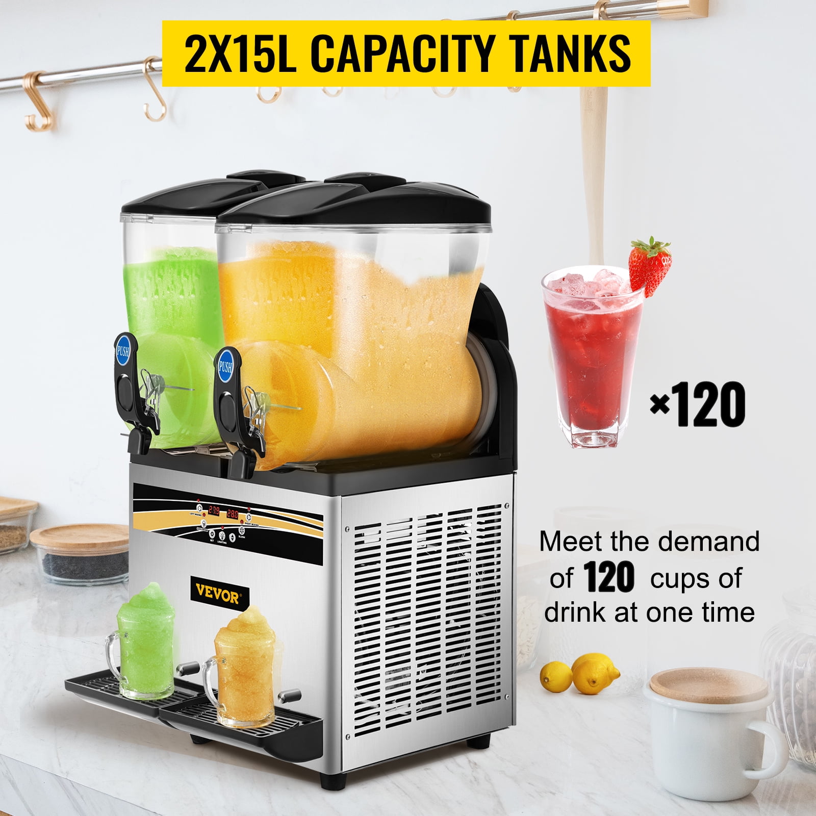 BENTISM Commercial Slushie Machine,30L Granita Slush Maker Slushy Juice