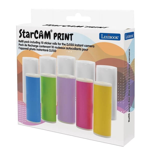 Lexibook Paquete de Recambio Que Incluye 10 Rollos de Pegatinas para la Cámara Instantánea DJ150 DJ150A