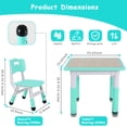 thumbnail image 4 of Pirecart Kids Table & 4 Chairs Set, Height Adjustable Children Activity Table Set for Ages 2-10, Green, 4 of 8