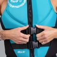thumbnail image 4 of O'Brien Women's Traditional Neoprene USCGA Life Jacket with Zipper, L, Black/Aqua, 4 of 6