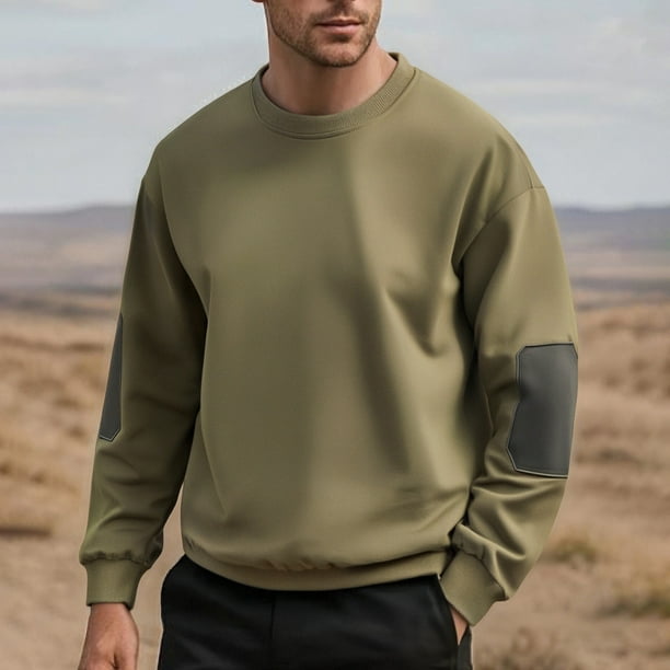 pstuiky camisas de manga larga para hombre, Sudadera con capucha y cuello redondo de manga larga con bloques de color para hombre camisetas de hombre xxxxl