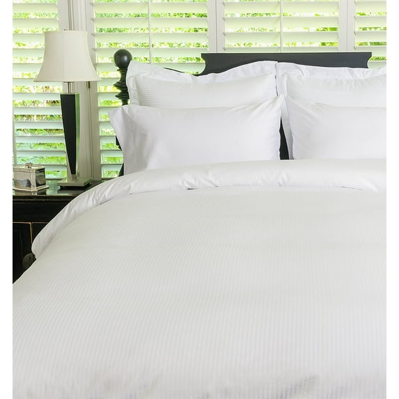 Sorrento 410 Thread Count Stripe Damask Pillowcases White / King