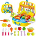 thumbnail image 1 of Multifunctional Kids Pretend Play Set with Kitchen Utensils, Vanity, Cash Register & Doctor Tools in Portable Travel Suitcase - Interactive Plastic Toy for Cognitive & Skill Development, Lightweight, 1 of 5
