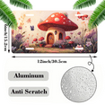 thumbnail image 2 of 1 Pcs 2D Flat License Plate Covers & Frames, Mushroom House in a Flower For Decorative Front, Waterproof For Decoration Aluminum License Plate Covers & Frames Cover For Men Women, 12" X 6", 2 of 7