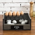 thumbnail image 4 of MyGift Gray Wood and Black Metal Wire Egg Storage Basket with Chalkboard, 4 of 7