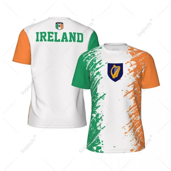 Exclusive design Ireland Flag Grain 3D Printed Men For Running Bike Soccer Tennis Fitness Sports tshirt Mesh Fans Short T-shirt
