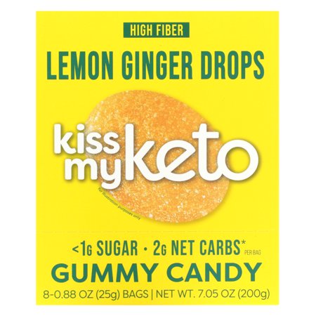 Gummy Candy  Lemon Ginger Drops  8 Bags  0.88 oz (25 g) Each  Kiss My Keto