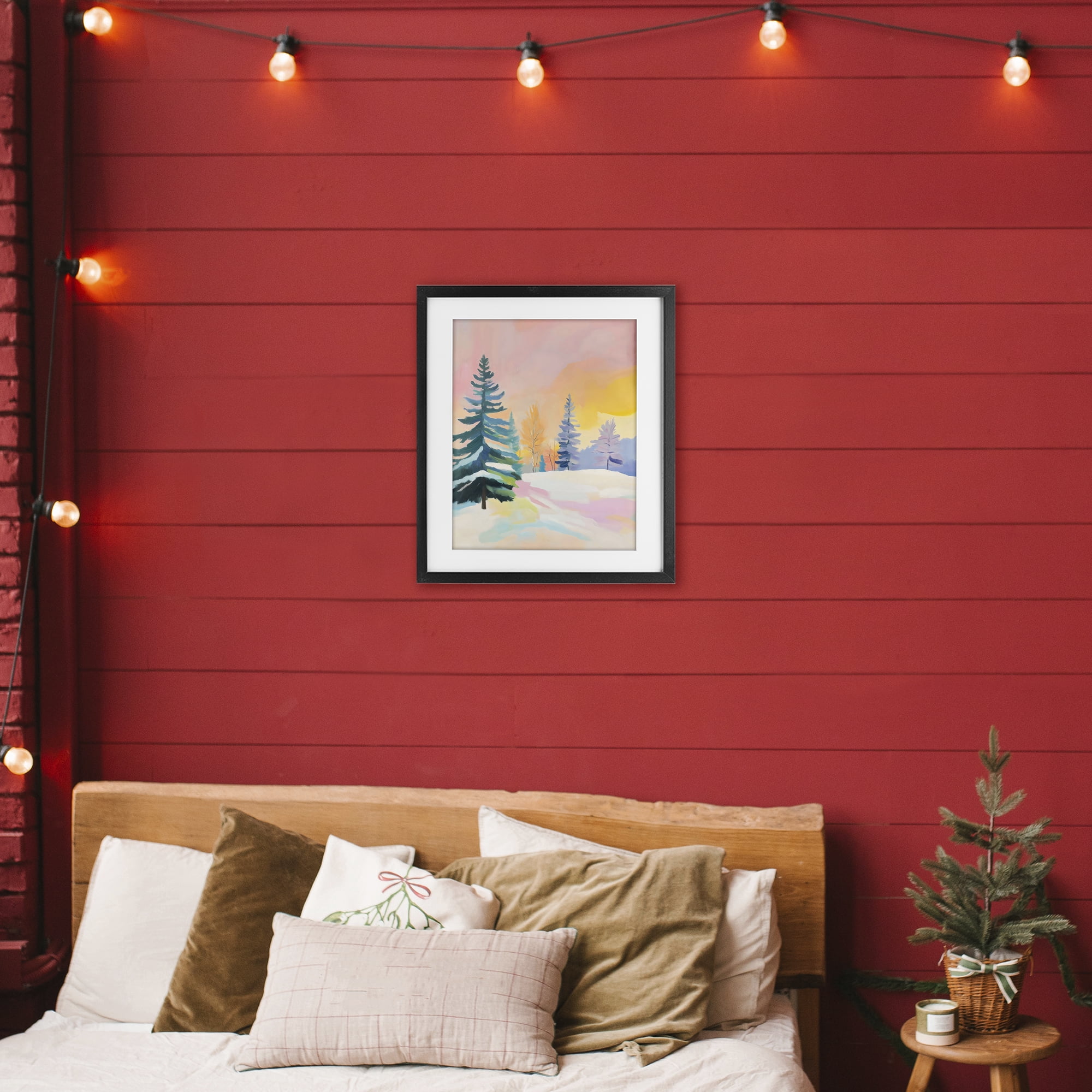 Stupell Industries Winter Forest Snowscape in Pastels Black Framed Print Under Glass, design by The Prints Vibe