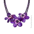 thumbnail image 4 of Pearl Center Triple Purple Agate Flower .925 Silver Necklace, 4 of 4