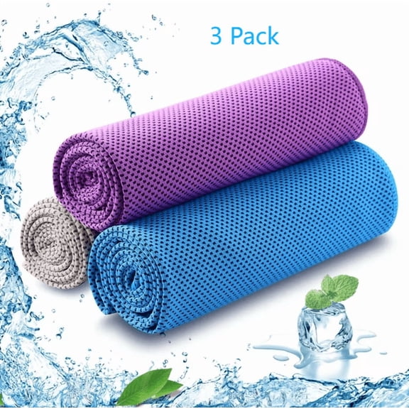 Cooling Towel 3 Pack Instant Relief Microfiber Cool Towels Chilling Neck Wrap Ice Cold Rags/Scarf for Sports Gym Fitness Camping Cycling Hiking Workout Golf Travel30*90cm
