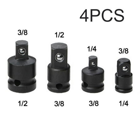 

Dreamhall 4Pcs Impact Adapter and Reducer Set | Standard SAE Socket Adapter Sizes 1/4 3/8 1/2 | Impact Driver & Wrench Conversion Kit | Socket Reducer Locking Socket Adapters Black
