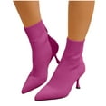 thumbnail image 6 of Womens High Heel Shoes Knitted Pointed Sock Shoes Dress Party Court Shoes Ladies Heel Wedding Shoes Hot Pink 7.5, 6 of 6