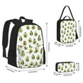 thumbnail image 4 of Naloa Avocado Friends Print Large Capacity Backpack Lunch Bag Pencil Case Combination 3 Piece Set for Student, 4 of 8