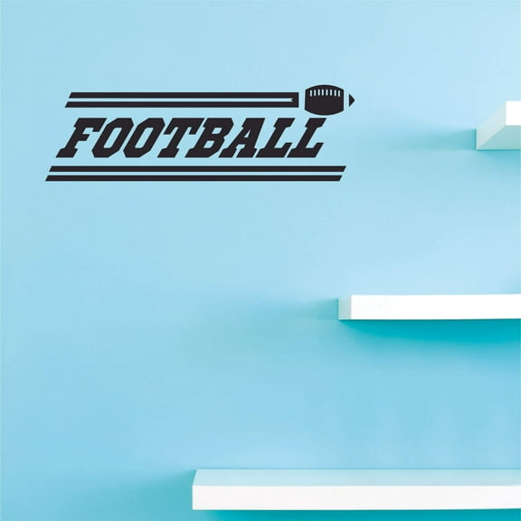 Wall Decal Football Cool Home Art Sports Design Decoration - Removable DIY Vinyl Adhesive for Kids Nursery Decor 20" x 40"