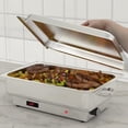 thumbnail image 4 of Garvee 9 QT Electric Chafing Dish with Stainless Steel Lid, 1 Full Size & 2 Half Size Pans, Silver, 4 of 7