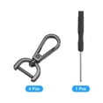 thumbnail image 3 of Uxcell 4Pack Swivel Clasps, 0.6" D Ring Detachable Snap Hook with Screwdriver, Black, 3 of 6