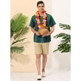 thumbnail image 3 of Camisas hawaianas manga corta botones botones a rayas playeras verde azul oscuro T S, 3 of 6