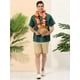 thumbnail image 3 of Camisas hawaianas manga corta botones botones a rayas playeras verde azul oscuro T S, 3 of 6