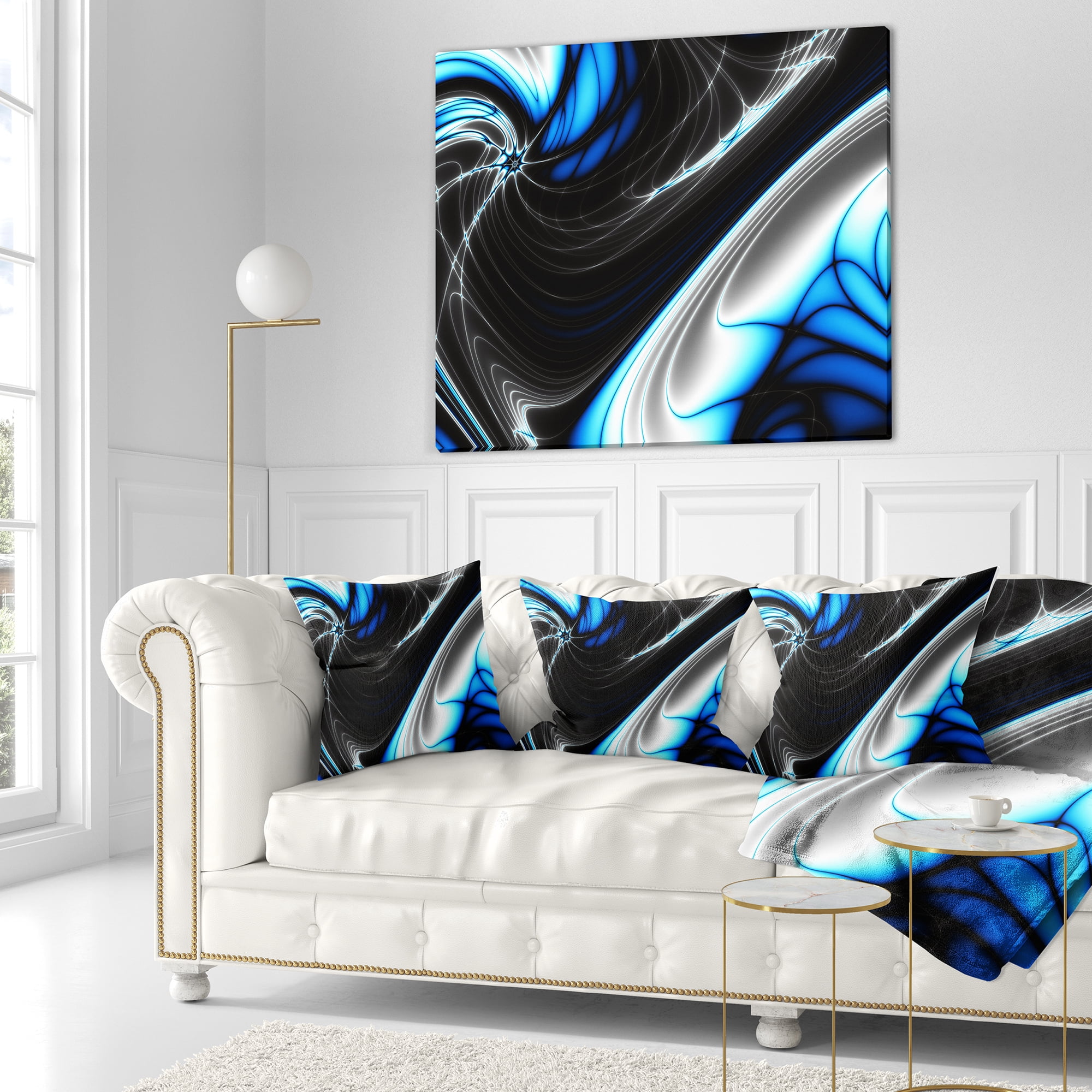 Designart Fractal Artwork for Creative Design - Abstract Throw Pillow - 16x16