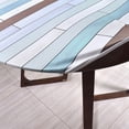 thumbnail image 6 of Waterproof Round Tablecloth with Elastic - 35-44 Inch Light Blue Wood Grain Print Outdoor Patio Table Cover for Picnic, Garden, Dining & Party Decor, Fitted Design, 6 of 7